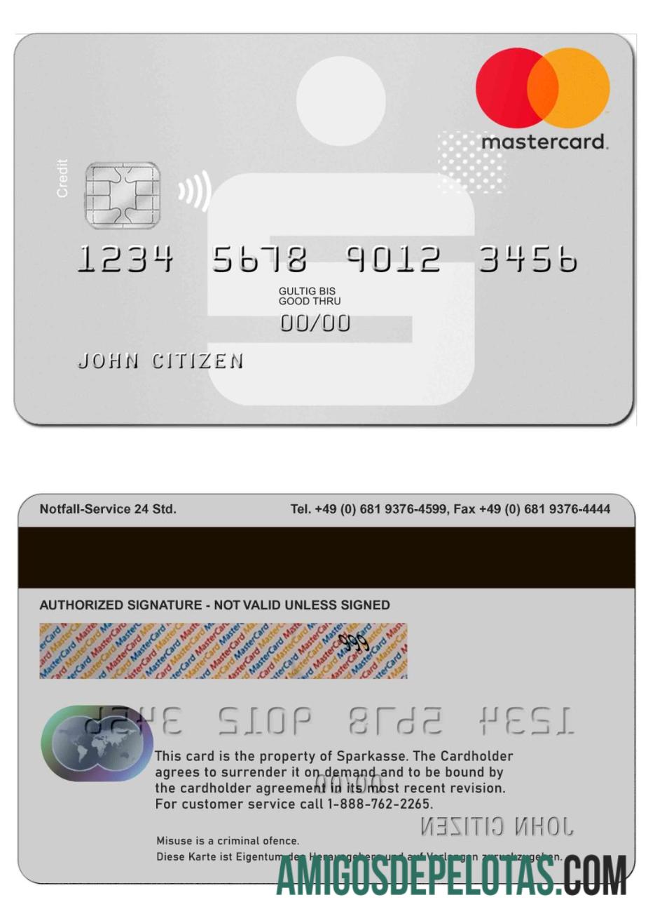 Alemanha Sparkasse MasterCard modelo